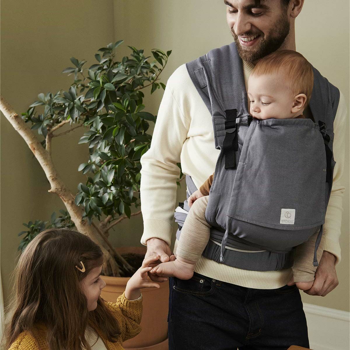 Babywearing improves social and cognitive development as baby is involved in all the goings on of daily life.