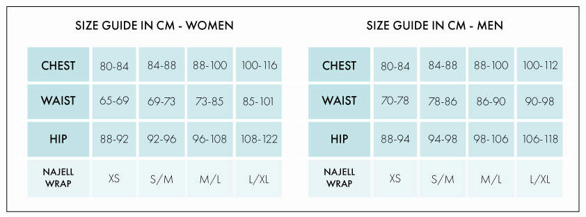 Najell Baby Wrap Size Guide