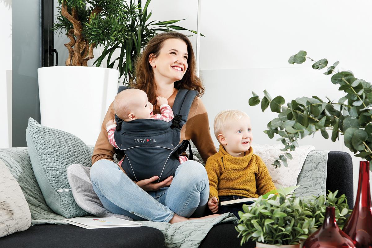 The Flexia Baby Carrier is a great carrier for babywearing in summer as it's made from breathable organic cotton.