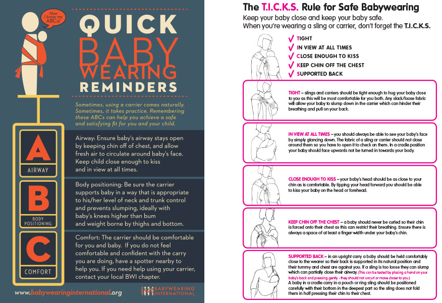 T.I.C.K.S Rules for safe babywearing